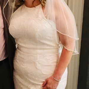 David's Bridal Ivory Lace Wedding Gown